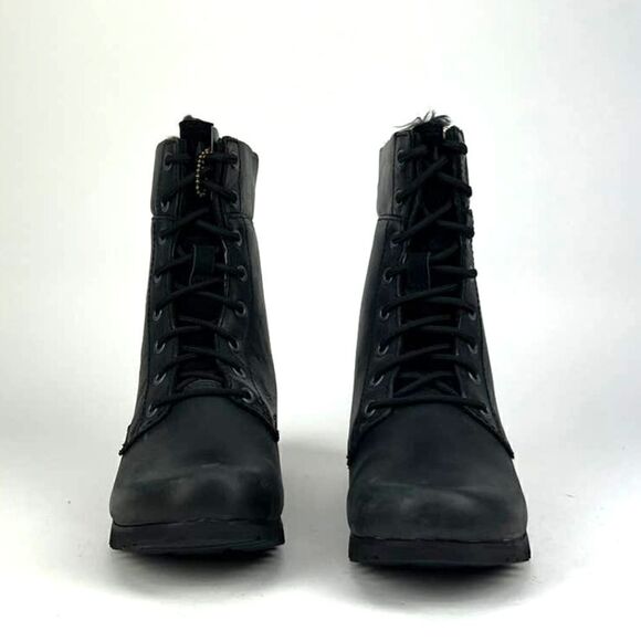 New Caterpillar CAT Women 7.5 US/EU 38.5 Winter Alexi Combat Black Ankle Boots - Picture 3 of 10